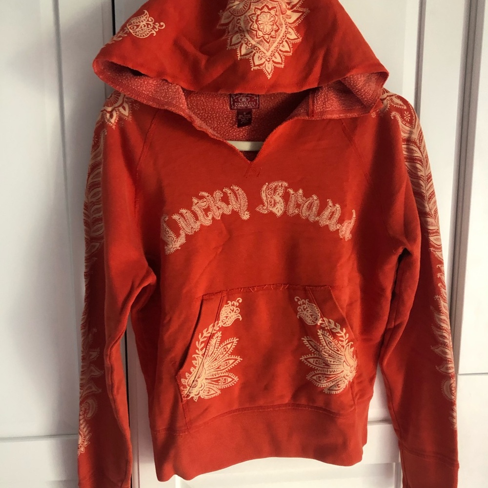 SOLD**SOLD**LUCKY BRAND ASIAN DESIGN HOODIE SWEATSHIRT*HENNA STYLE SM*MSRP$139